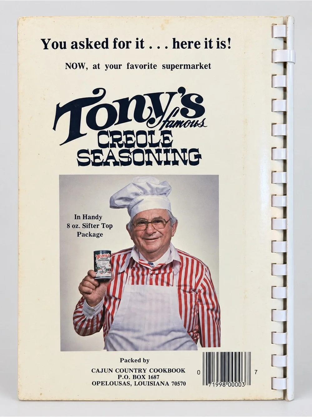 Vintage 1972 Tony Chachere’s Cajun Country Cookbook Revised Edition Louisiana